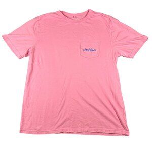 Chubbies Mens XL Pink Skys Out Thighs Out Pocket Graphic Tee Crew Neck T-shirt